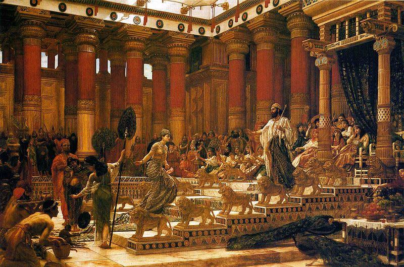Sir Edward john poynter,bt.,P.R.A 'The Visit of the Queen of Sheba to King Solomon' Germany oil painting art